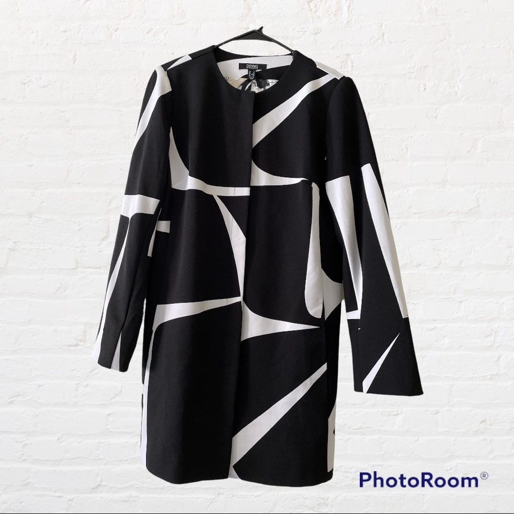 DENNIS by Dennis Basso black and white jacket